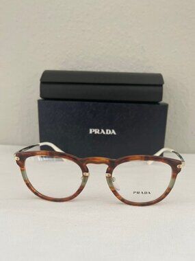 Prada PR 02VV Brown Havana Eyeglasses Frames Women 49-22-140 Italy